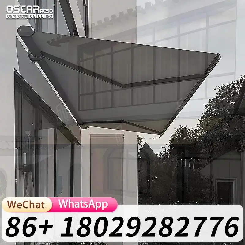 

Outdoor Balcony Sunshade with Electric Windproof Function LED Lighting DIY Creative Aluminum Pergola for Garden Patio and Outdoo