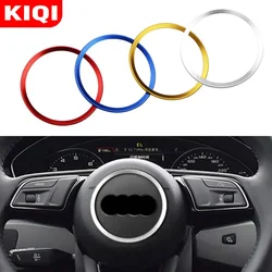 3D Aluminium Trim Car Steering Wheel Cover Logo Ring Sticker Fit for Audi A1 A3 A4 A5 A6 A7 Q3 Q5 S3 S5 S7 TT Auto Accessories
