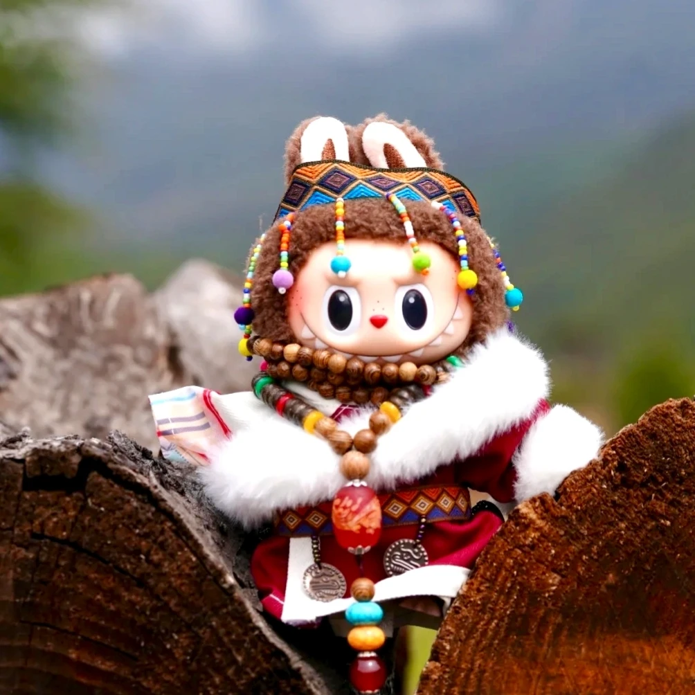 Para Labubu, conjunto de ropa de bebé de estilo tibetano, uno, dos o tres generaciones, puede usar ropa de bebé, caja ciega de vinilo, ropa colgante