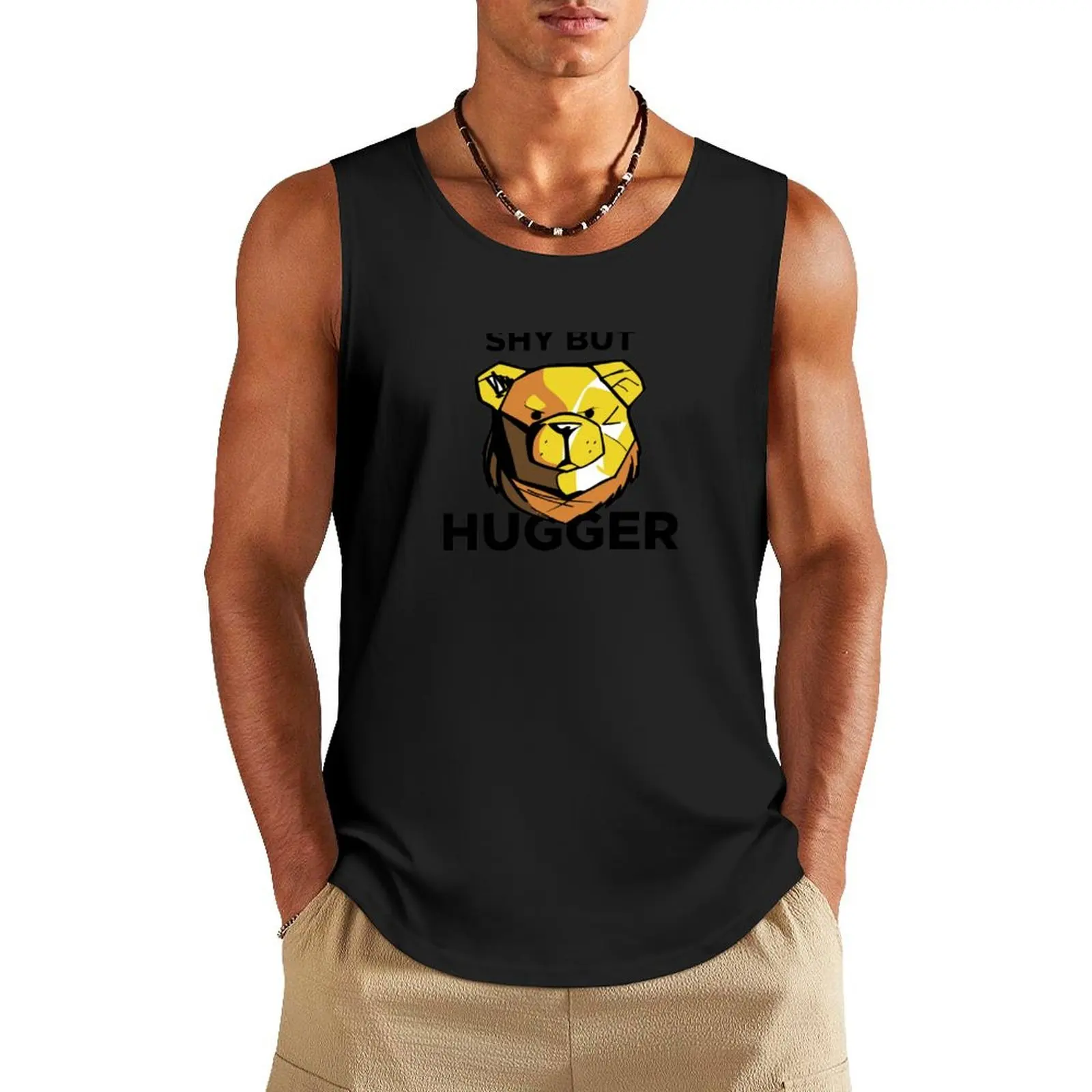 ROBUST BEAR SHY BUT HUGGER Tank Top sleeveless gym shirts male vests for men sports suits training weight vest