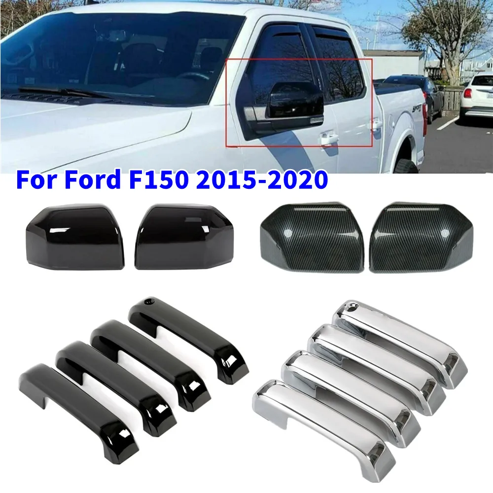 

1 комплект для Ford F150 2015-2020 Raptor, крышка бокового зеркала заднего вида, крышка крыла + накладка на дверную ручку, наружная дверь, украшение автомобиля