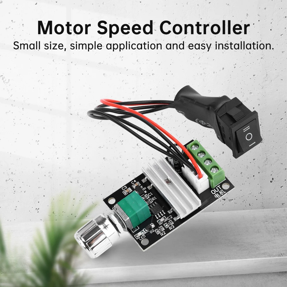 DC6-28V 3A 80W PWM DC Motor Speed Controller Regulator Adjustable Variable Speed Reversible Switch Control Potentiomet