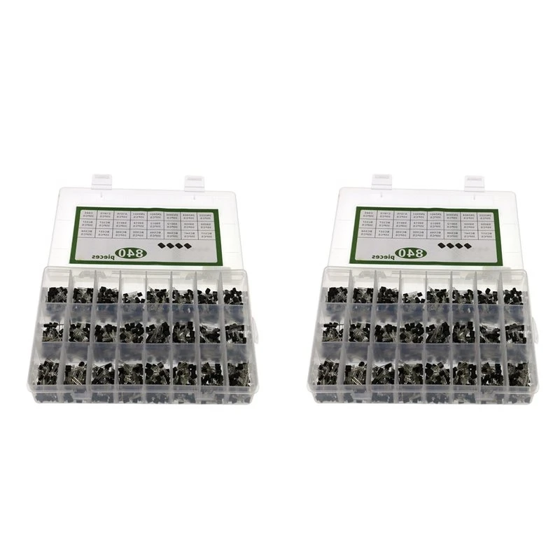M01K 1680Pcs 24Values To-92 Transistor BC547 BC327 BC337 2N2222 3904 PNP/NPN Transistors Set Electronics Assortment Kit