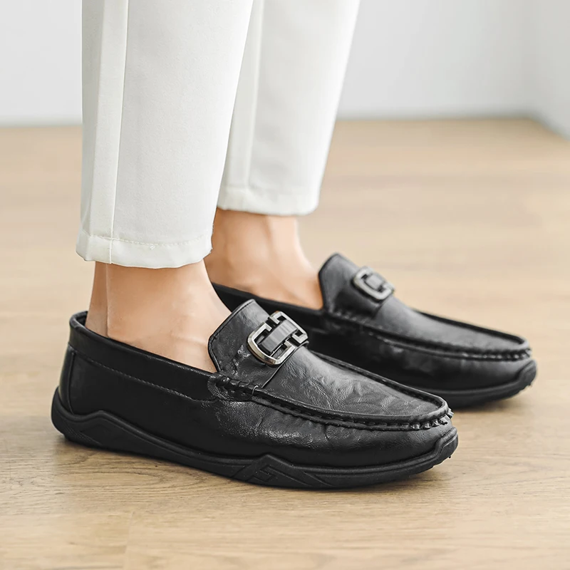 2026 Men’s Loafers Leather Men's Casual Shoes for Men Driving Shoes Male Comfortable Loafer Men All-match Moccasin