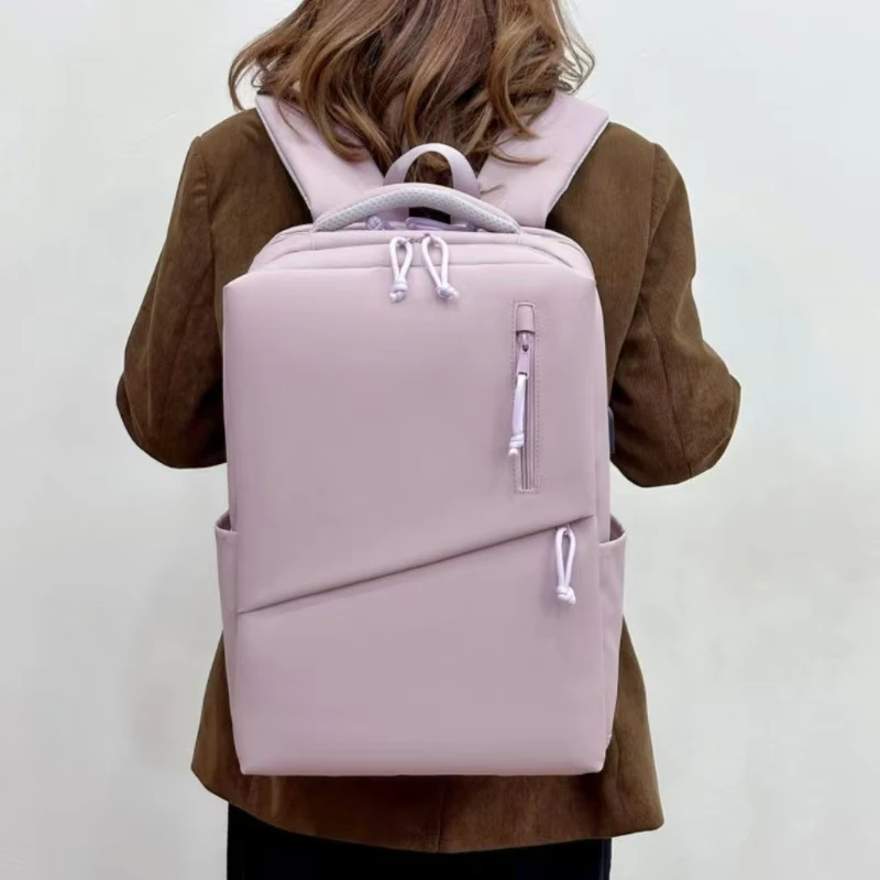 Pero SWaterproof 15 Inch Large Capacity Business Computer Backpack For Women Outdoor Commute Solid Color Ultra Light Backpacktor