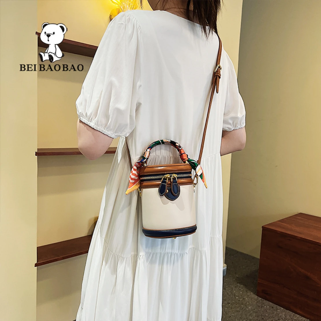 Bucket bag 2024 new handbag makeup bag fashion cylindrical bag shoulder bag crossbody bag