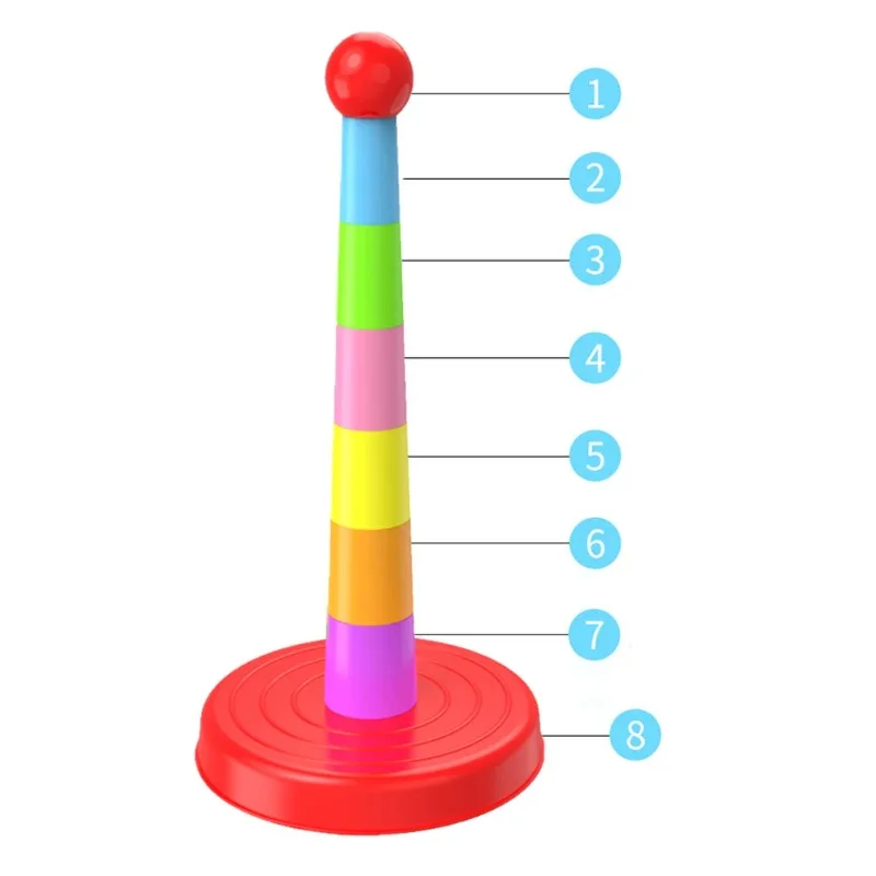 Jeu de cercle de lancer pour bébé, jouet à empiler en boucle, Interaction Parent-enfant en intérieur et en extérieur, jouet d'éducation précoce pour bébé, capacité de réflexion