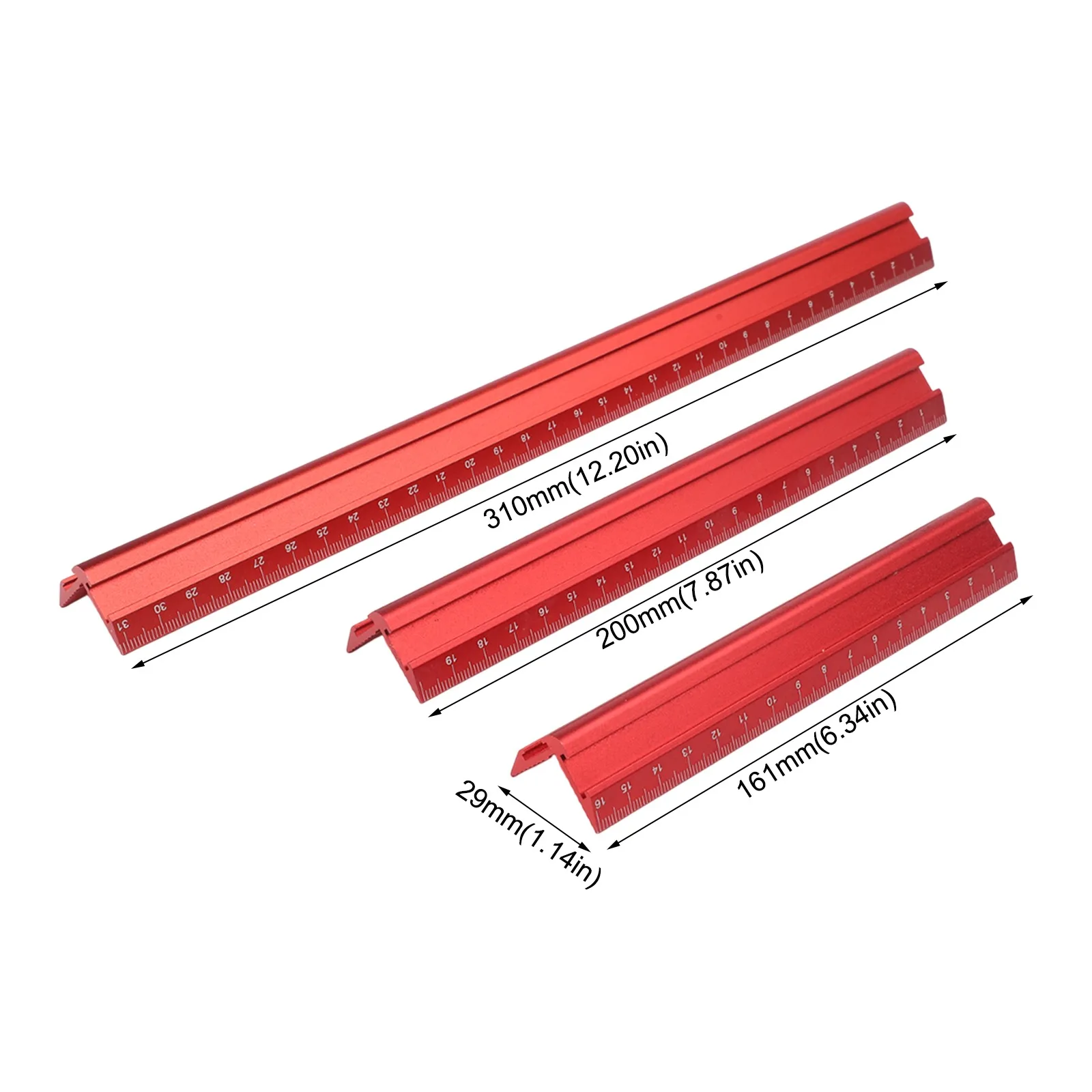 Dual Scale Ruler Aluminum Edge Rule Woodworking Projects Optional Measurement Stops Repetitive Marking Wrap Around Design