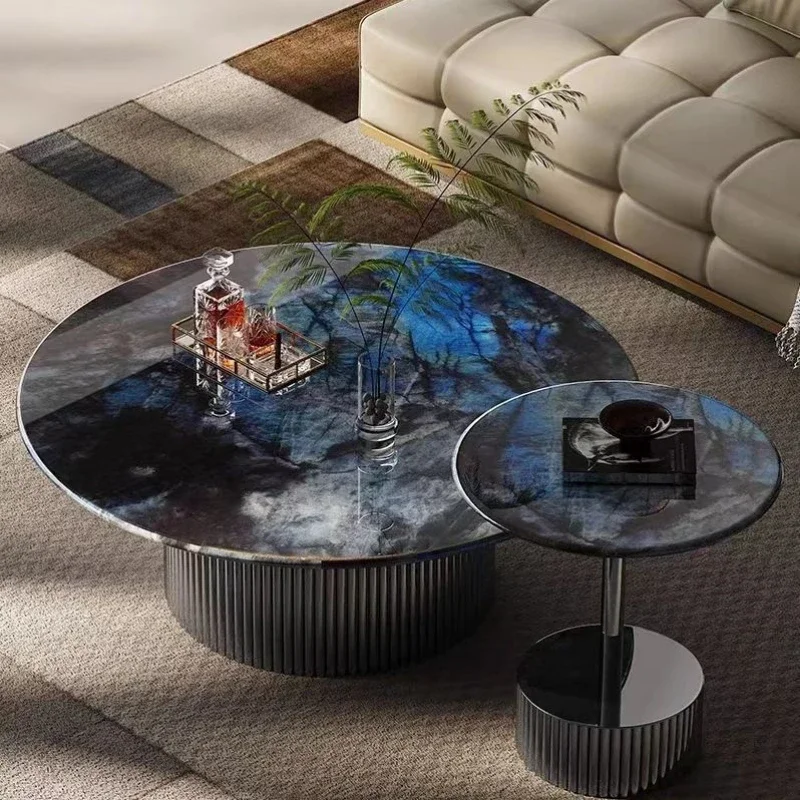 

Stone Plate Creative Coffee Table Villa Light Luxury Modern Living Room Home Small Apartment Combination