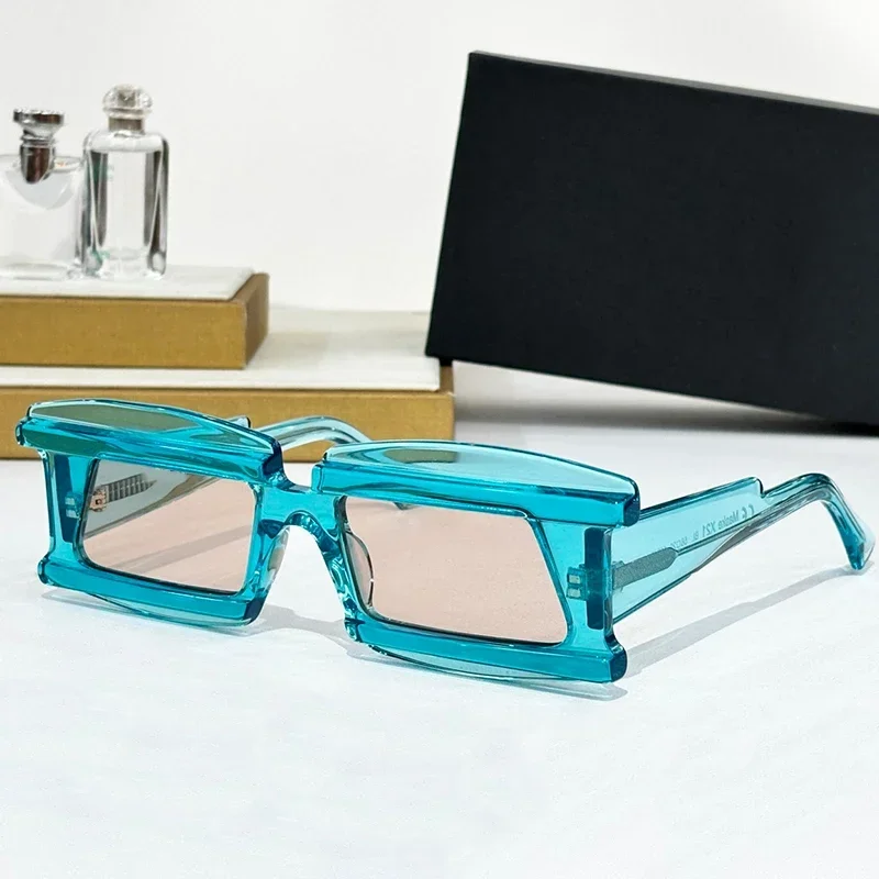 

INS X21 New Designer Acetate Rectangle Sunglasses for Men and Women High Quality Optical Prescription UV400 Eyeglasses with Case