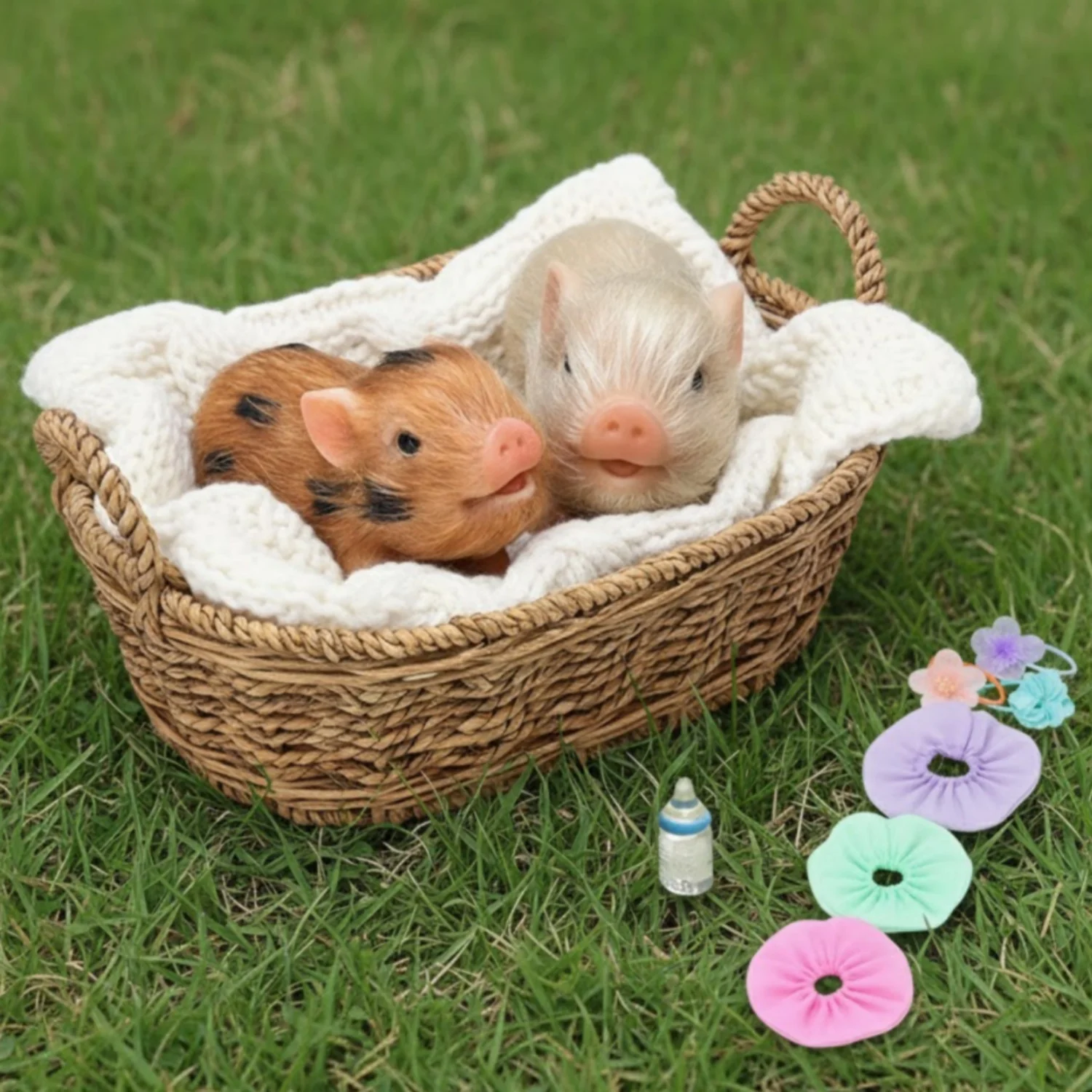 

AnjoDoll 1 шт. 5-дюймовая силиконовая кукла реборн поросенок, очаровательная реалистичная игрушка ручной работы для новорожденных, мини-фигурка животного для подарков