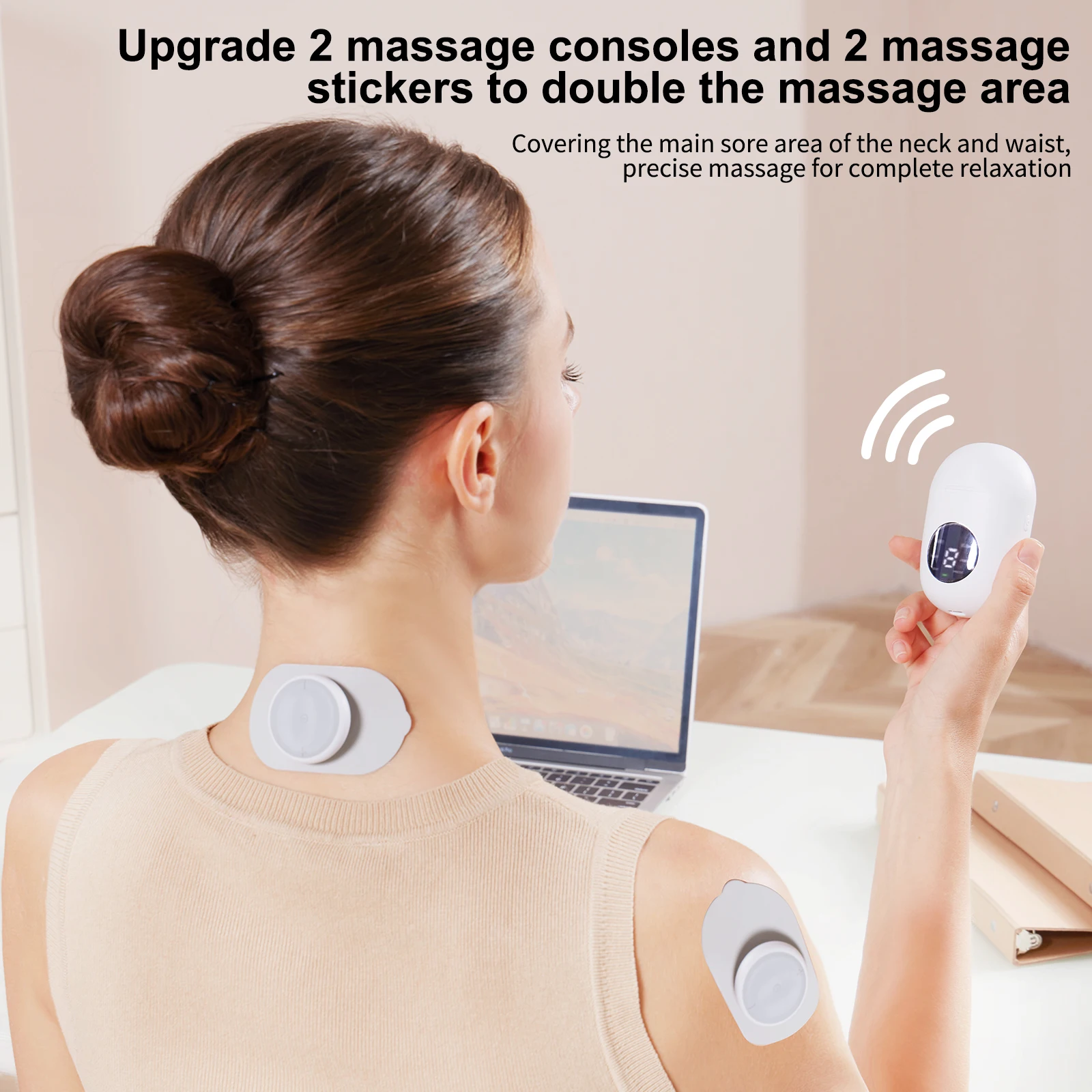 Masgre Wireless TENS EMS Unit - Pads for Electric Muscle Stimulator - Designed for Lower Back, Arm, Shoulder, Leg, and Foot
