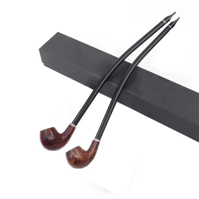 New Personality Wodden  Smoking Pipes 41cm Lengthened Resin Loop Long Handle Pipe Dry Tobacco Accessories with Gift Box