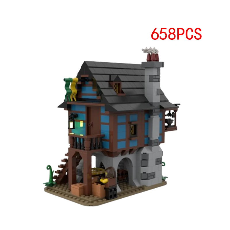 Spot small particle MOC-113518 medieval architecture castle house building block model gift toy puzzle ornament