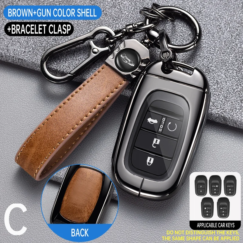 Car Key Full Cover Case Shell For Honda Civic 11th Gen Accord Vezel Freed Pilot CRV 2021 2022 Holder Key Bag Protector Accessory