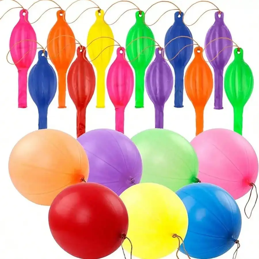 

20-Piece, Vivid Punch Balloon Set - Heavy Duty, Rubber Strap, Long Durable - Perfect For Birthday Decorations, Party Bag Fillers