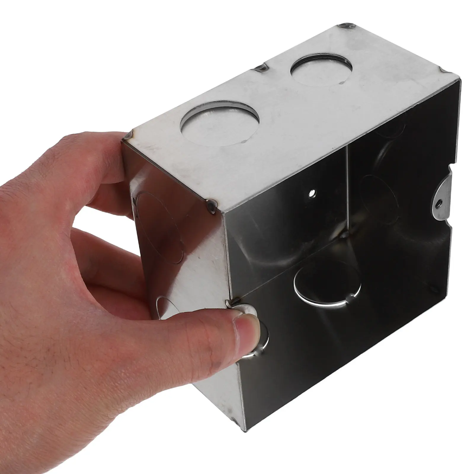 Stainless Steel Flush Mount Concealed Wiring Box 10x10x5.5cm Modular Junction Box for Hidden Electrical Connections Under
