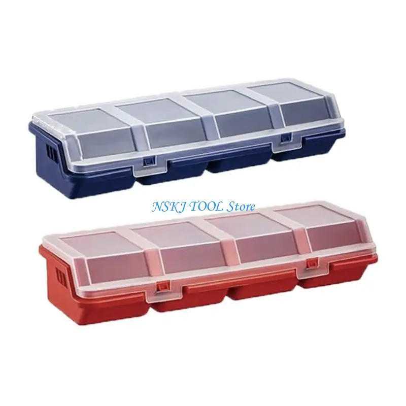 L8RC Screw Sorting Boxes, 2 Pack with 4 Sections and Transparent Covers
