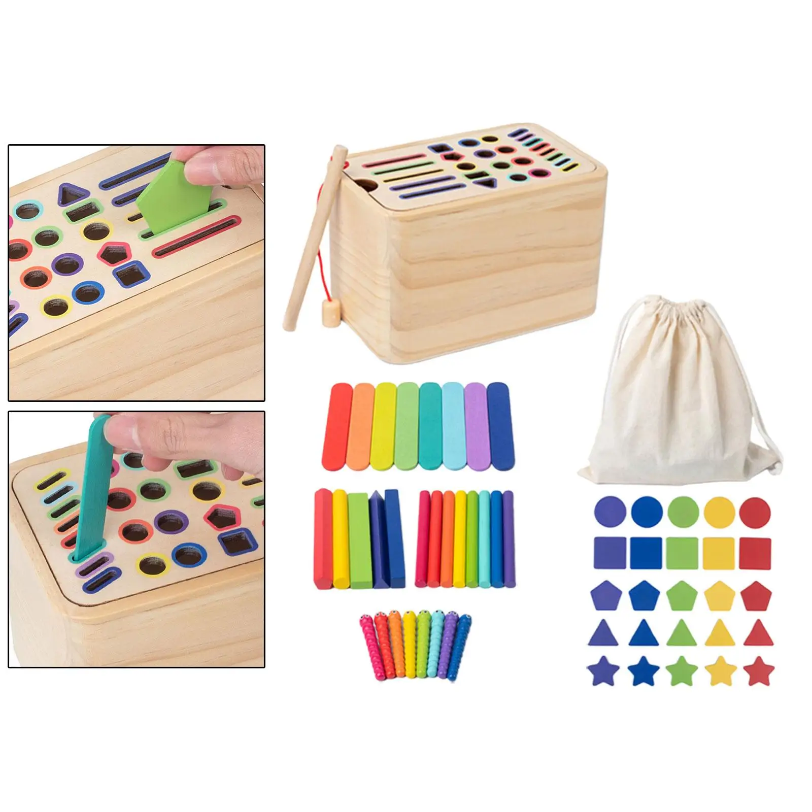 Wooden Learning Color Sorting Toys Matching Game for Kids 1-3 Year Old Gifts