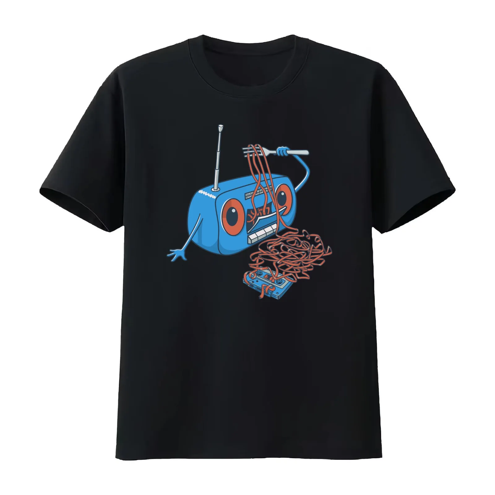 spaghetti T-Shirt Summer Casual Cotton Tee Oversized Streetwear Tops Vintage Graphic Print Loose Fit Short Sleeve