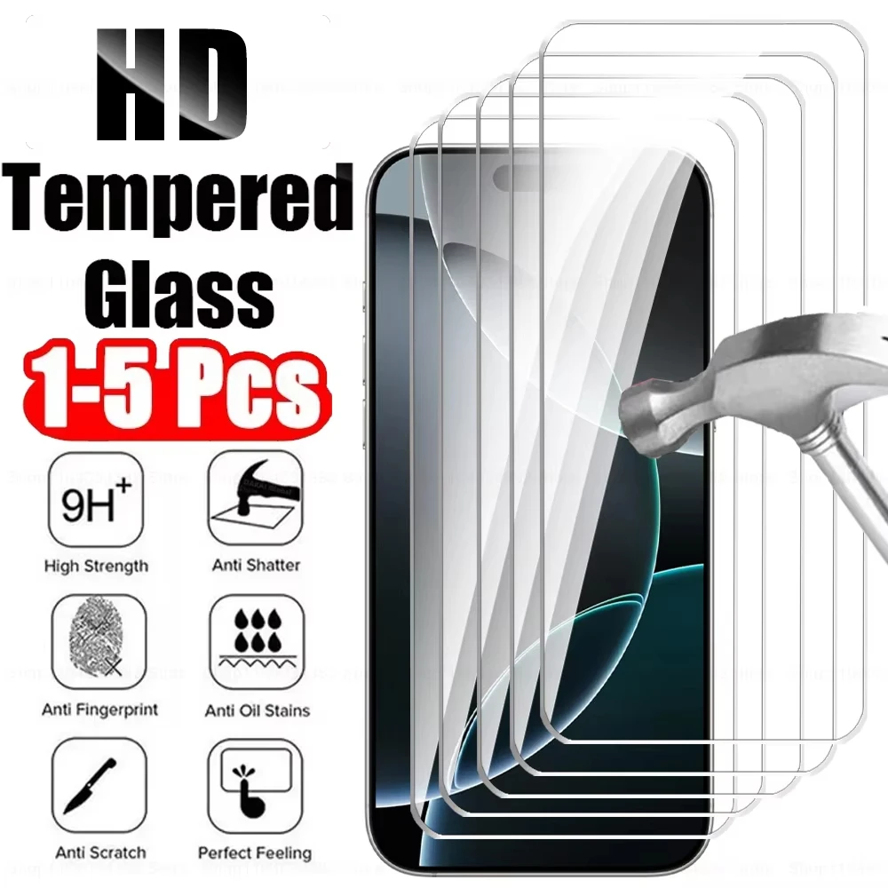 1-5Pcs Screen Protector For iPhone 17 Air 16 16e 15 14 13 11 12 Pro Max 16 Plus X XS Max XR SE Full Cover High Definition Glass
