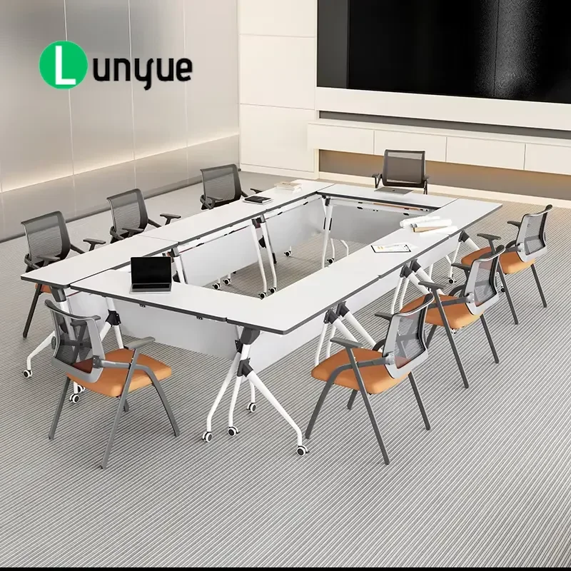Adjustable Modern Standing Desk Folding Table Durable Eco Friendly Stackable Wood Furniture for Office School Conference Room