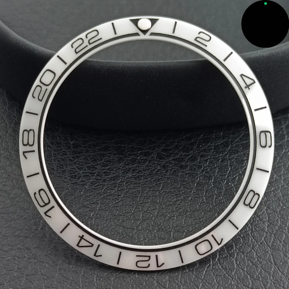 38 mm watch bezel insert ceramic bezel C3 replacement fit for 40mm automatic GMT/SUB repair accessories case bezel38mm*30.7mm