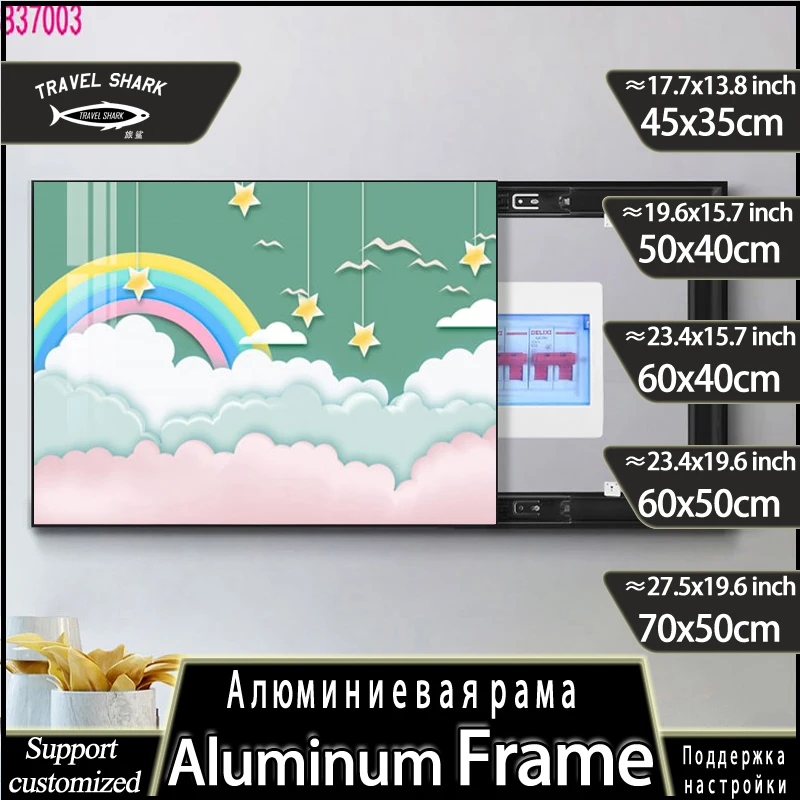 Home Living Room Electric Meter Box Decoration Painting Creative Mural Art Hanging Chart No Hole Frame Easy Installation