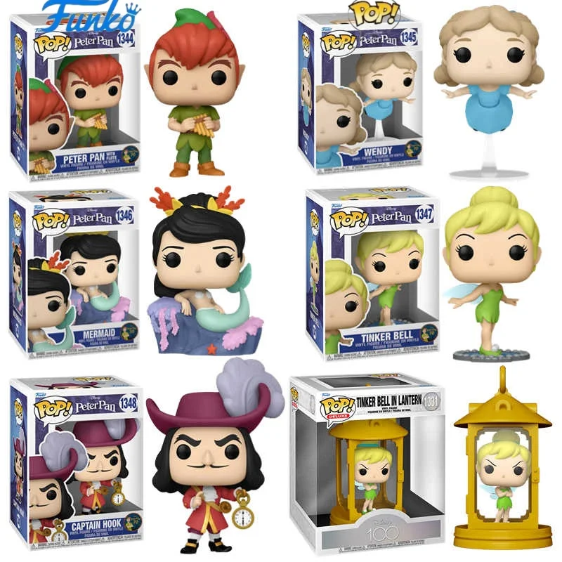 Figura de Disney escultura muñeca Funko Pop lindo Peter Pan Tinker Bell Tinker Bell en linterna Wendy edición limitada coleccionar muñecas de juguete
