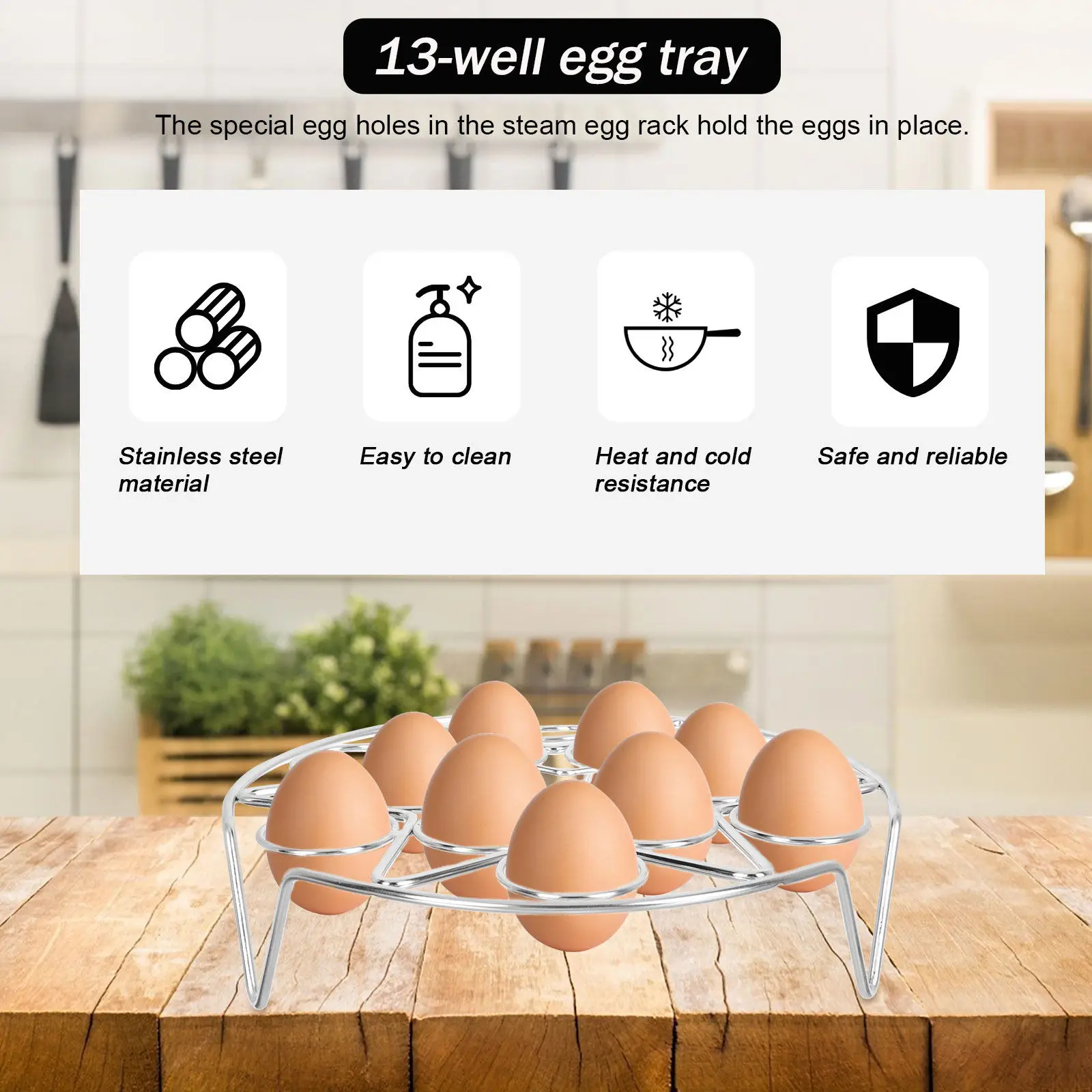 

Премиальная многофункциональная подставка для приготовления яиц на пару из нержавеющей стали, решетка-пароварка для вареных яиц, рыбы, тамалес, овощей, пельменей