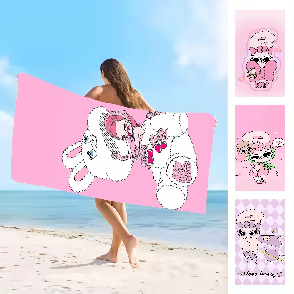 

Cartoon cute ESTHER BUNNY Towel Absorbent microfiber beach towel，quick drying, for swimming, camping, yoga and outdoor beach