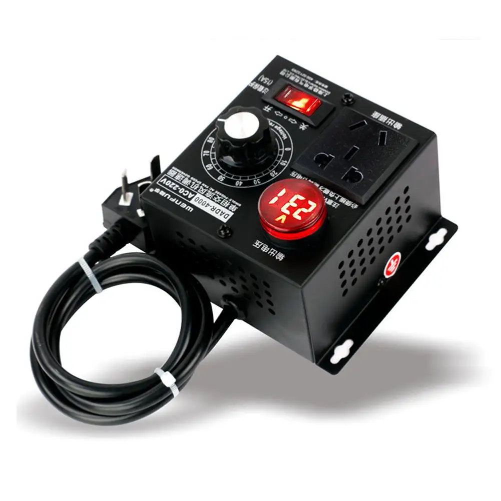 220v 4000w High-power Scr Voltage Regulator Motor/fan/electric Drill Speed Controller Governor Thermostat Voltage Controller