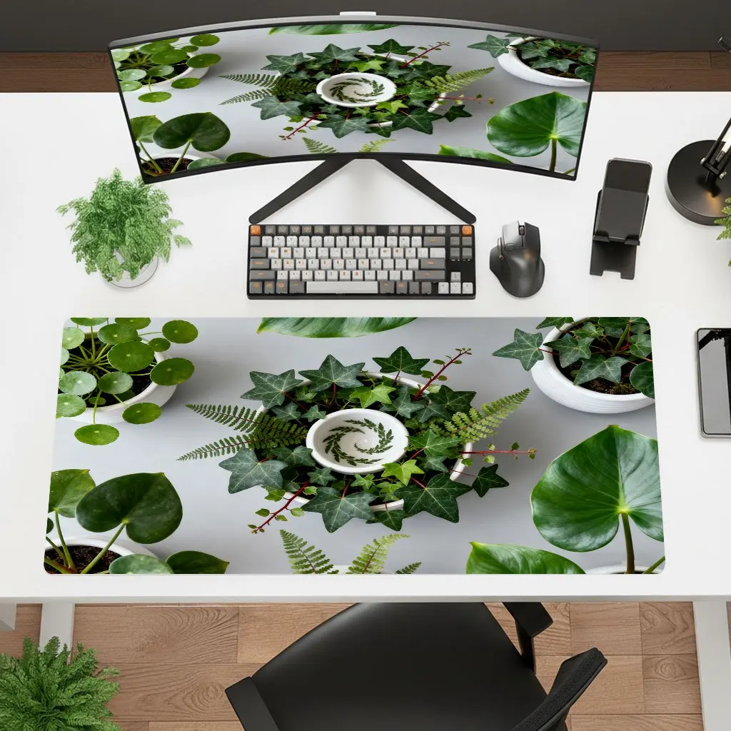 Iron Decor Plant Pot Print Mouse Pad Multi Size HD Print Non Slip Rubber Washable 2mm Thick Polyester Gaming Office Laptop Desk
