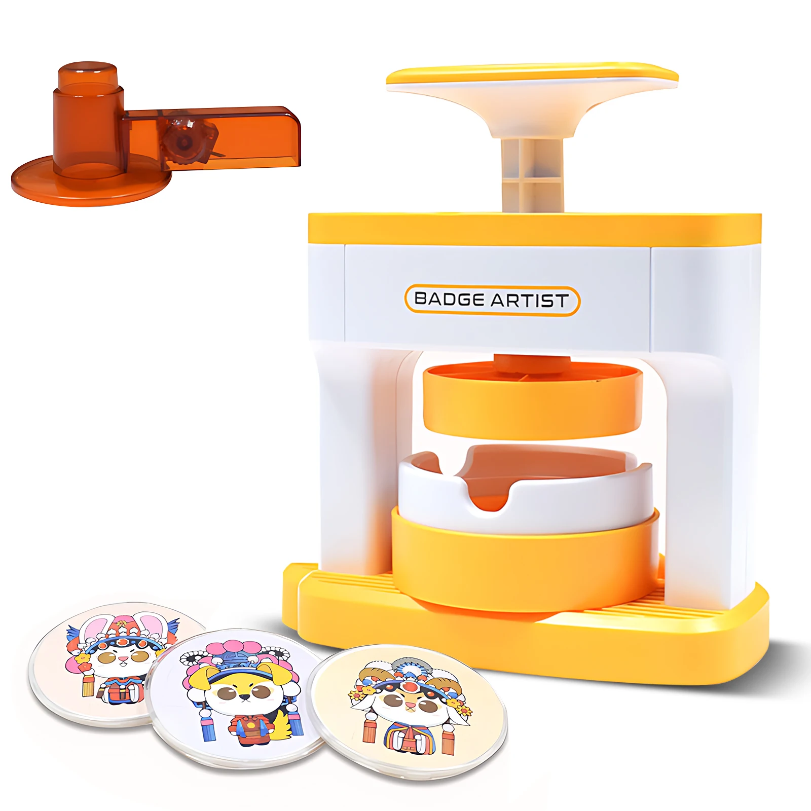 98pcs Badge Maker Kit for Kids 55mm/2.16in DIY Pin Button Maker Press Machine Installation-Free Badge Punch Kit with 48pcs Butto