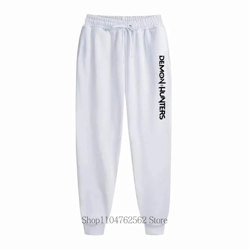 Kpop شيطان هنتر مطبوعة الرجال السراويل الرياضية غير رسمية موضة النساء اللياقة البدنية الركض السراويل الطويلة تشغيل التدريب الصوف Sweatpants