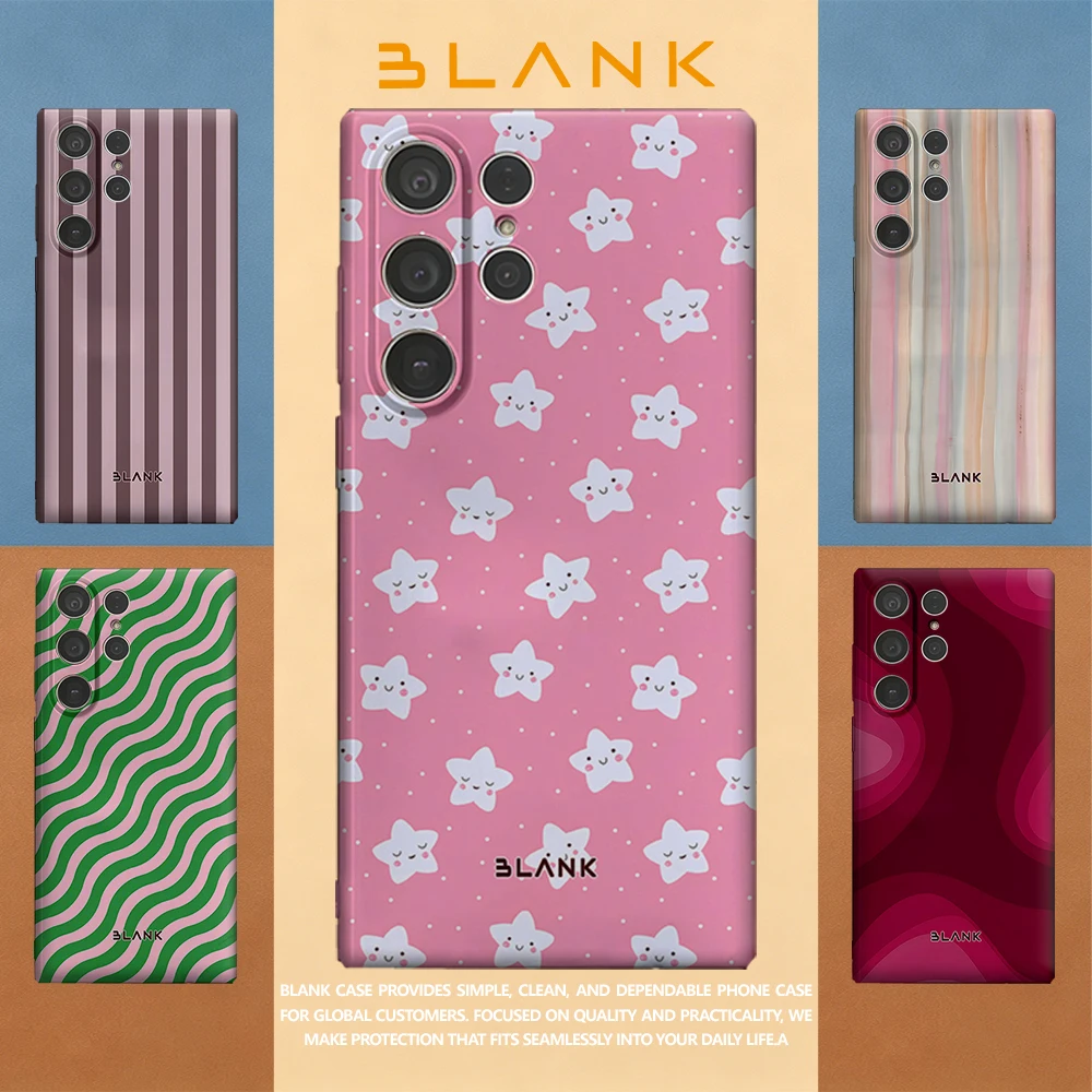 Blush Star Smiles For Samsung Galaxy S26 S25 S24 A56 A36 Phone Case Protection Cover for Women Girl Blank