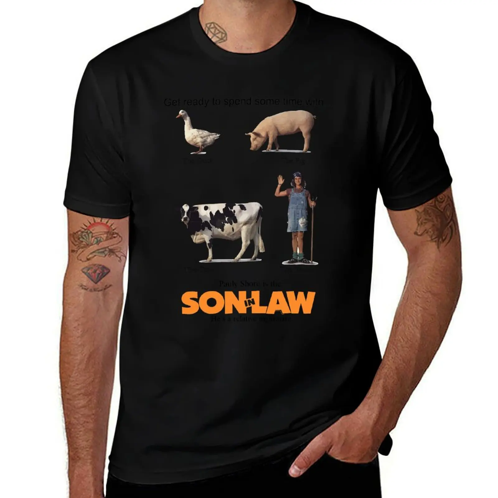 

Son In LawThe Duck + The Pig + The Cow + THE WEASEL Classic 90's Grunge Era Pop Culture Pauly Shore Comedy Movie T-Shirt