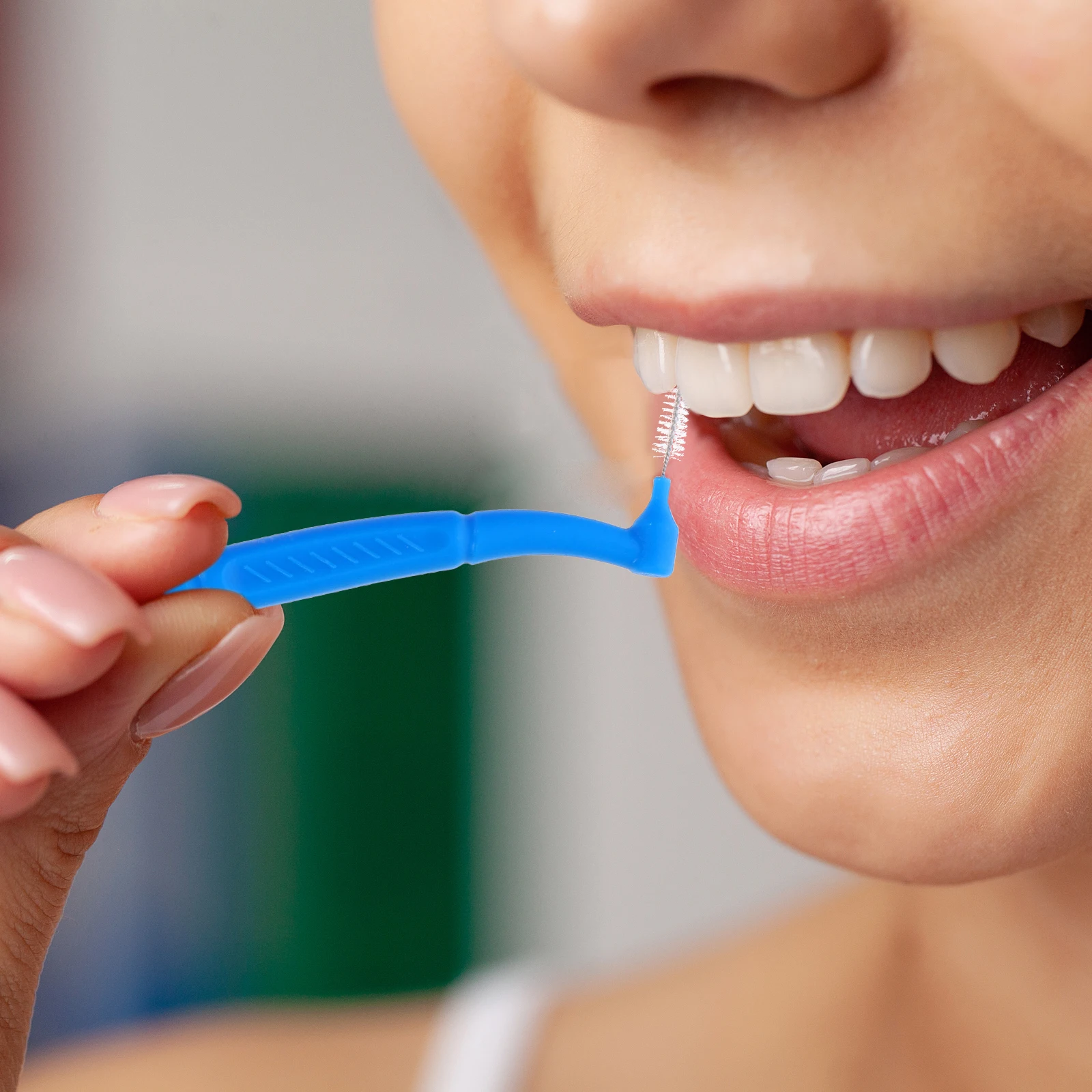 

50pcs Interdental Cleaning Between Teeth Gum Flosser Tooth Yellow Pink Green Orange Blue 10 Each Sturdy Portable