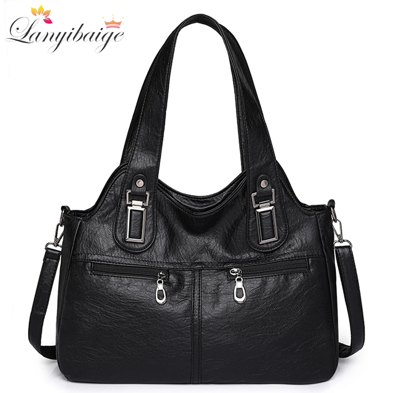 

2025 Women High Quality Leather Shoulder Bag Top-handle Bags Casual Large Capacity Messenger Bags Luxury Designe Ladies Handbags