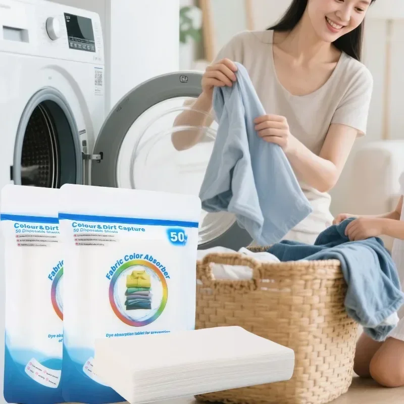 Anti-Flecken-Wäschetablette, Farbfänger-Wäschetuch, Farbschutz-Absorptionswaschpads, Waschmaschinen-Farbauffangblätter – Detail 5