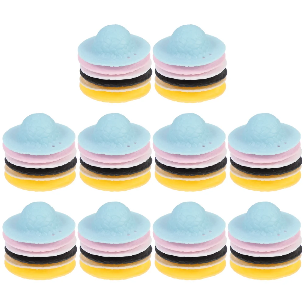 60 قطعة قبعات القش الصغيرة وهمية مصغرة القبعات الزخرفية DIY بها بنفسك الحرف لوازم الحفلات صور الدعائم التظاهر اللعب الملحقات