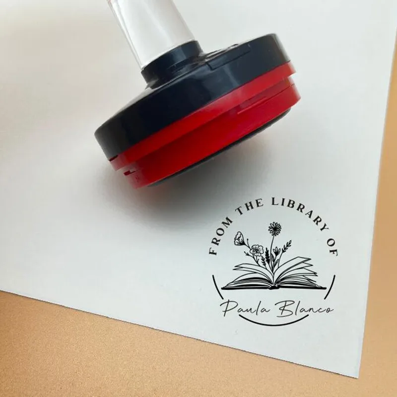 Customize teacher library seals, personalized Self inking cartoon From the Library of Stamp custom Ex Libris book ink stamp