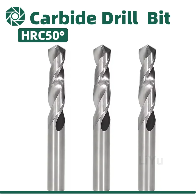 LIYU HRC50° Tungsten Carbide Drills Flute Metal Drill Bits For Hard Metalworking CNC Lathe Steel Drilling Tool 0.5-20.0mm