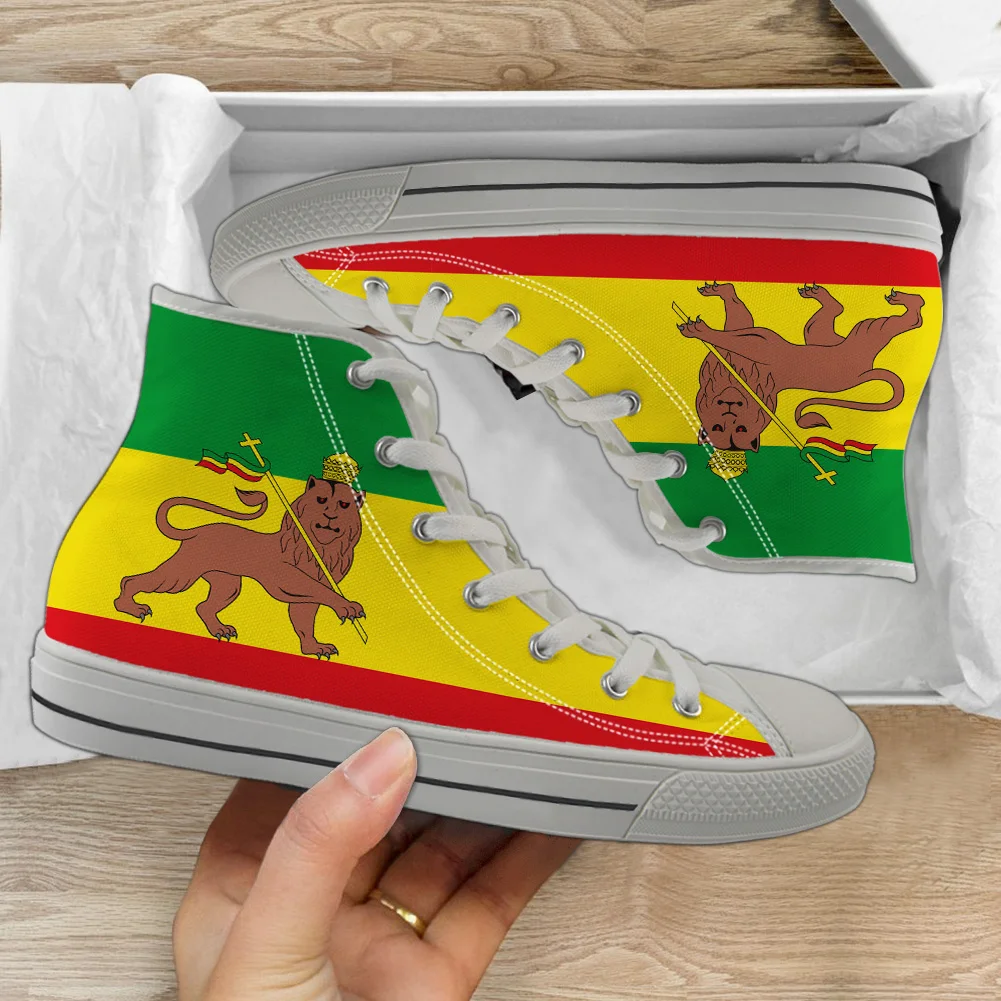 Jamajka Reggae lew swobodny sznurowane buty sportowe dla kobiet oddychający wysoki Top buty wulkanizowane Zapatos De Mujer