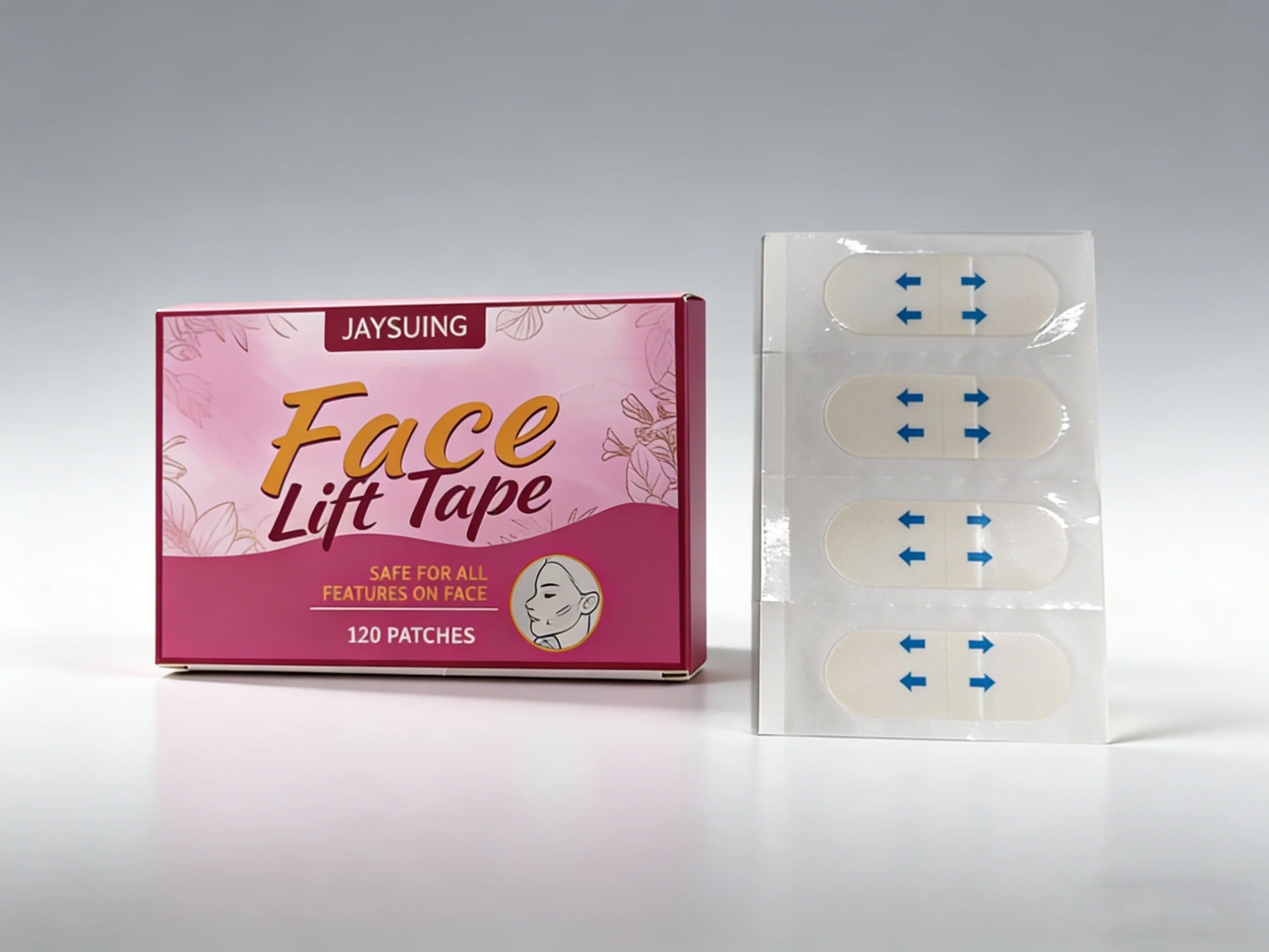 Facial elastic care patch, improve sagging, invisible fit design, thin and breathable.120 patches