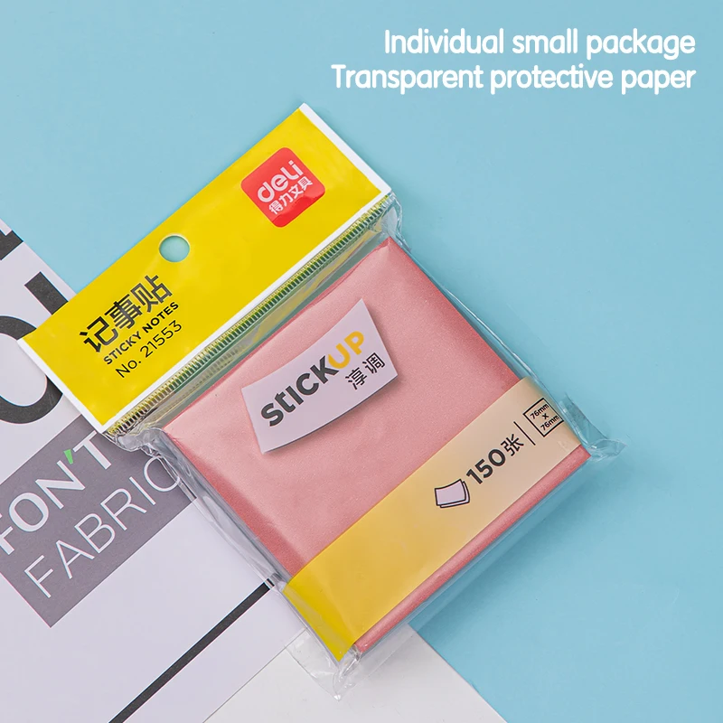 Deli 120/80/50 Sheets Multicolor Index Tabs Sticky Notes Index Transparent Post Stickers for Page Marker Planner School Stickers