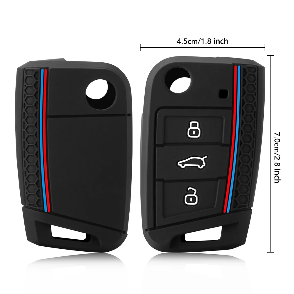Étui pour clé pour VW Golf 7 GTI POLO Touran Tiguan Skoda Octavia Rapid Kodiaq Fabia Seat Ibiza Leon Ateca Arona t-cross t-rock