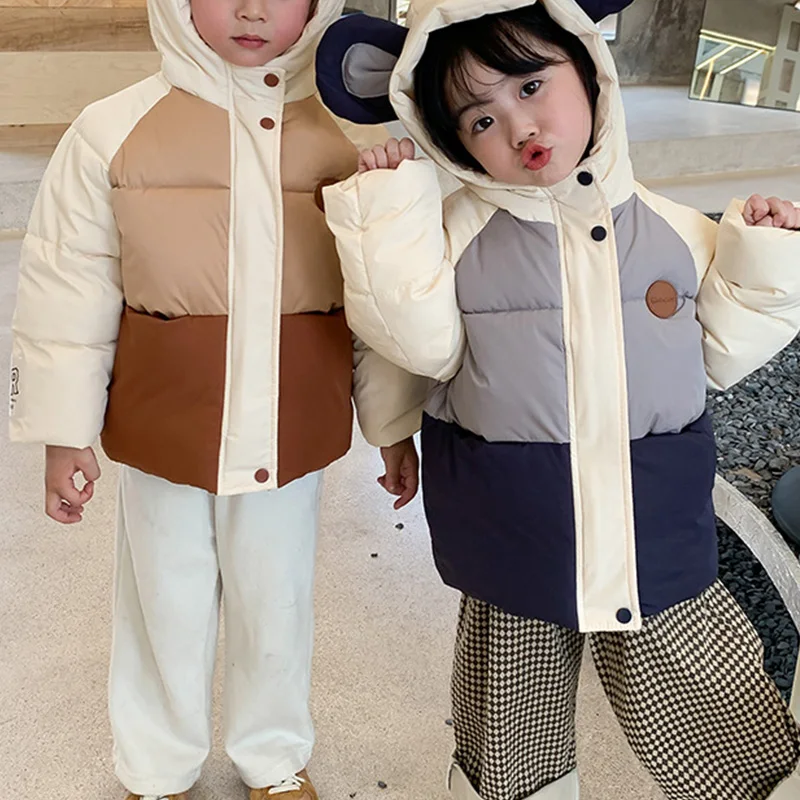 Baby Kids Jackets Boys Winter Thick Coats Warm Coat Outerwear For Girls Hooded Jacket Children Clothes Toddler Overcoat 1-6Years