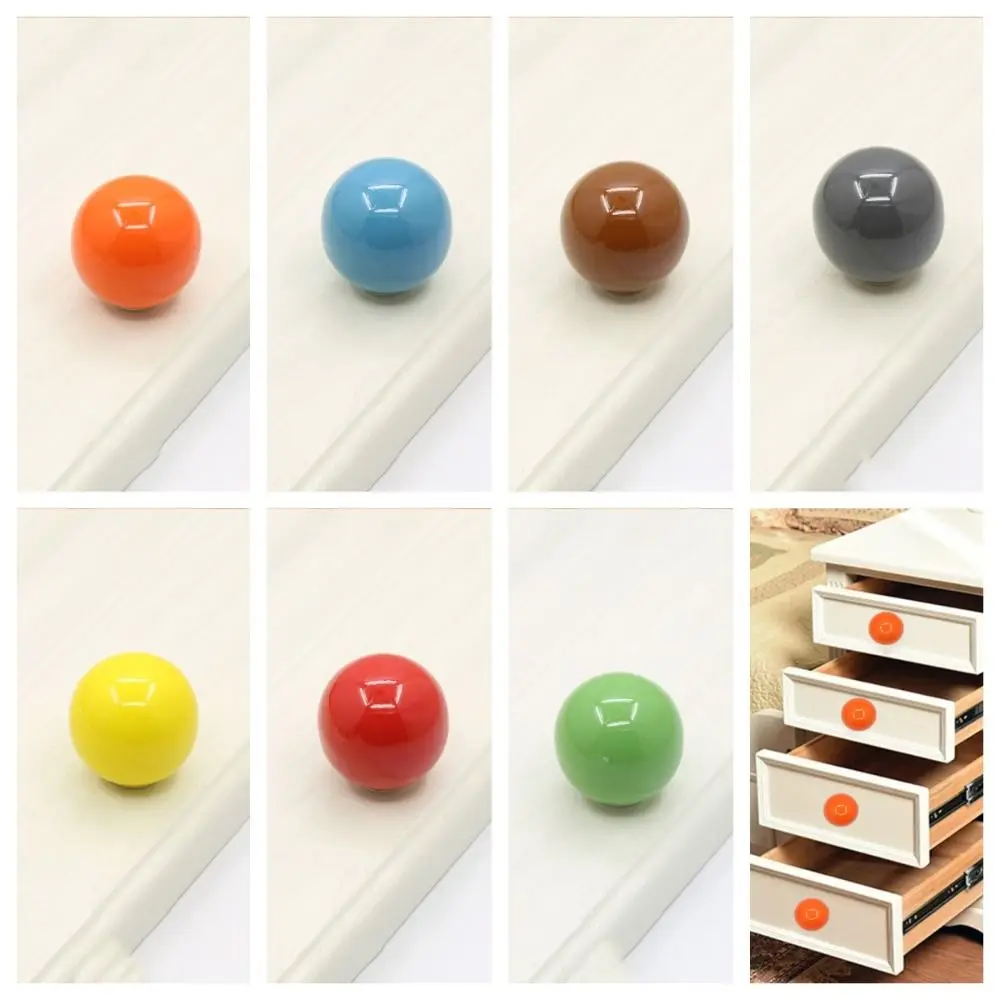 

Simple Single Hole Colorful Ceramic Knob Round Candy Color Drawer Knobs Pull Handles Bottle Cap Cabinet Knob Furniture