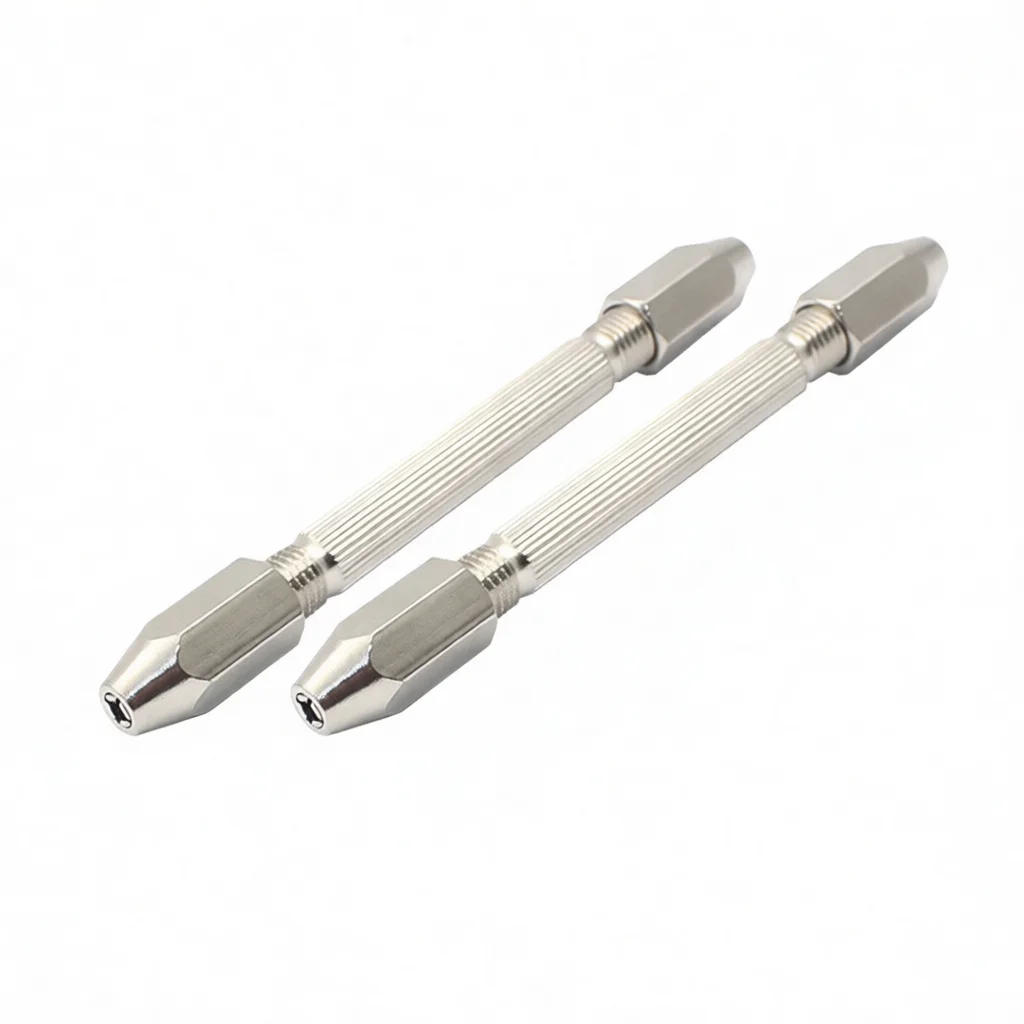 Precision Pin Vise Dual Head Hand Drill Chuck For Watch Repair Jewelry Making Crafting Durable Brass Handle Tool Set